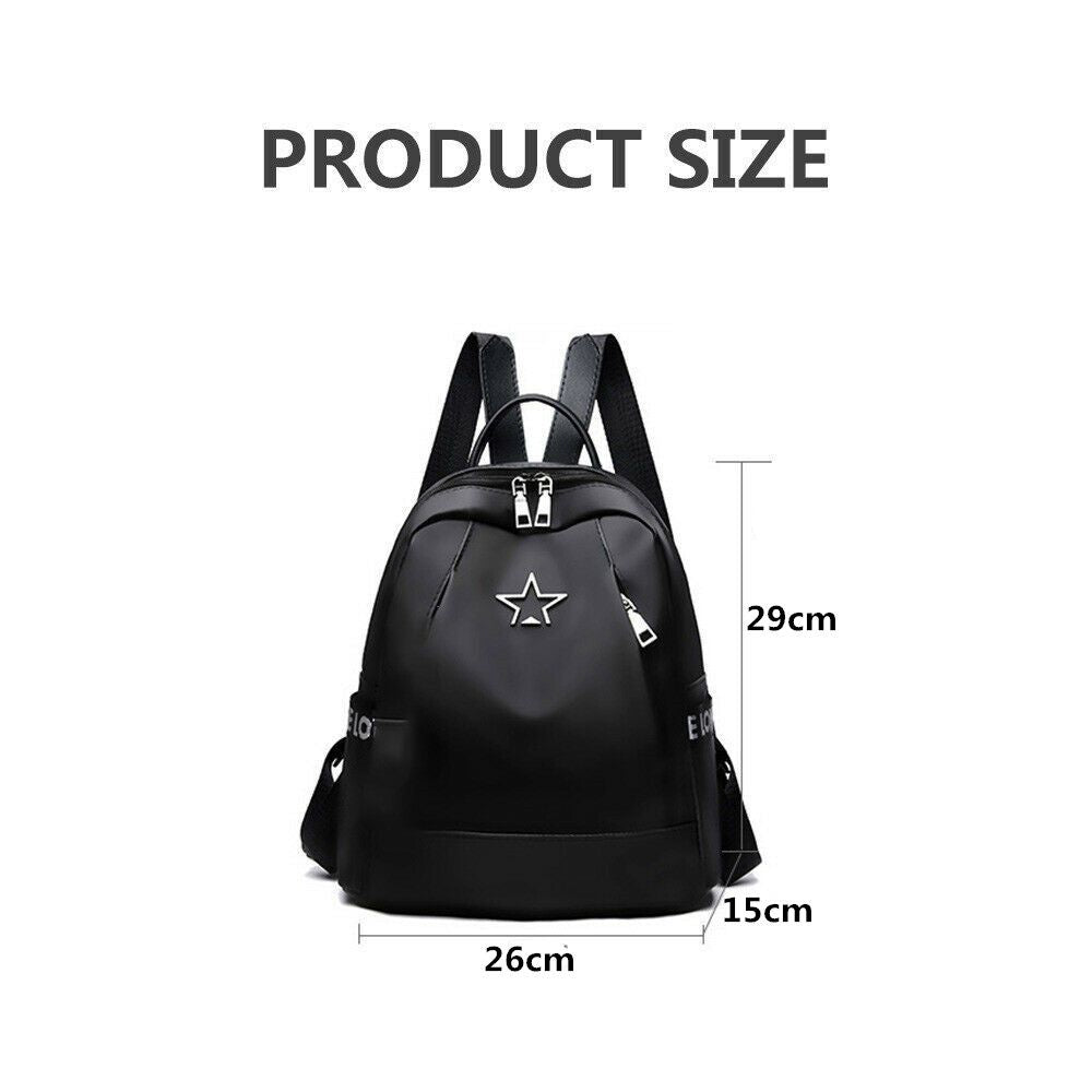 Fashion Women Backpack Pentagram Oxford Cloth Rucksack Anti-Theft Waterproof Shoulder Bag